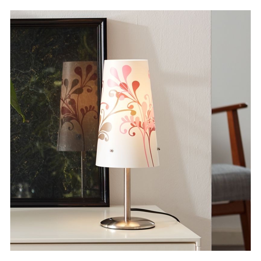 Brilliant - Eπιτραπέζιο φωτιστικό ISI 1xE14/40W/230V λευκό/ροζ/γυαλιστερό χρώμιο