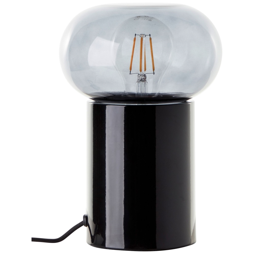 Brilliant - Eπιτραπέζιο φωτιστικό KNUT 1xE27/25W/230V μαύρο/διαφανές