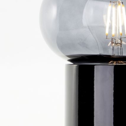 Brilliant - Eπιτραπέζιο φωτιστικό KNUT 1xE27/25W/230V μαύρο/διαφανές