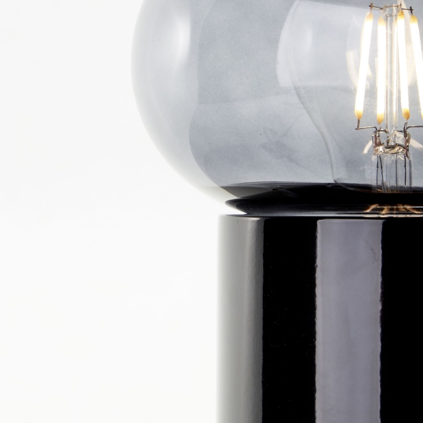 Brilliant - Eπιτραπέζιο φωτιστικό KNUT 1xE27/25W/230V μαύρο/διαφανές