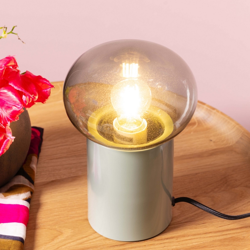 Brilliant - Eπιτραπέζιο φωτιστικό KNUT 1xE27/25W/230V πράσινο/διαφανές