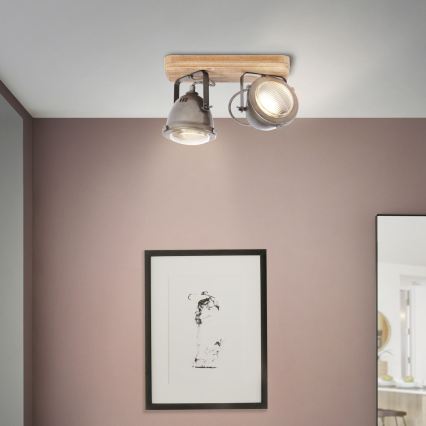 Brilliant - Φωτιστικό σποτ CARMEN WOOD 2xGU10/5W/230V ευκάλυπτος