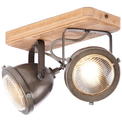 Brilliant - Φωτιστικό σποτ CARMEN WOOD 2xGU10/5W/230V ευκάλυπτος