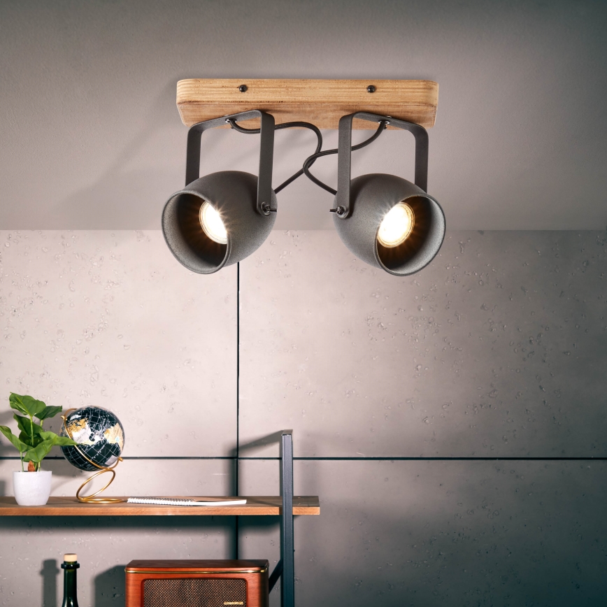 Brilliant - Φωτιστικό σποτ CROWTON 2xGU10/6W/230V, σε απόχρωση πεύκου