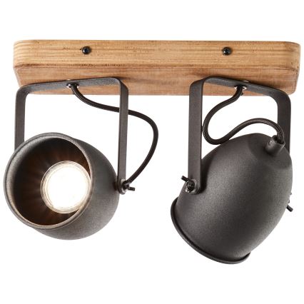 Brilliant - Φωτιστικό σποτ CROWTON 2xGU10/6W/230V, σε απόχρωση πεύκου