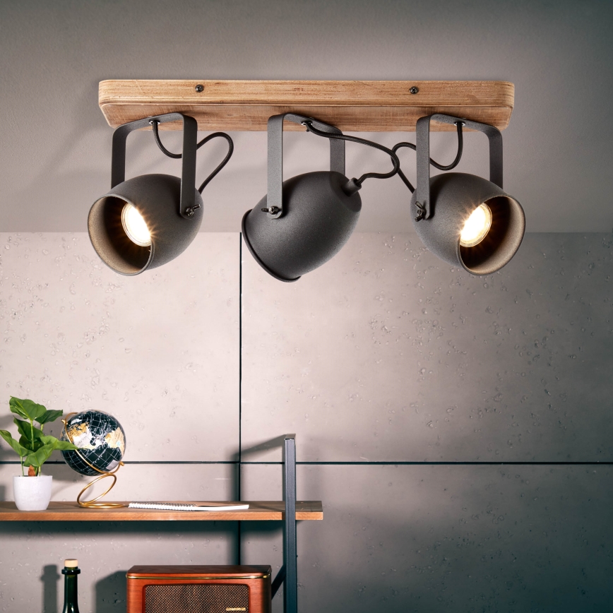 Brilliant - φωτιστικό σποτ CROWTON 3xGU10/6W/230V σε φινίρισμα πεύκου
