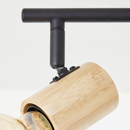 Brilliant - Φωτιστικό σποτ KERRY 6xE27/40W/230V μαύρο/μπαμπού