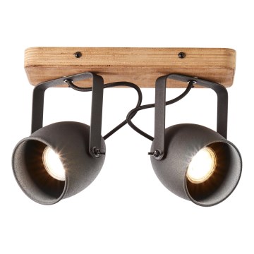 Brilliant - Φωτιστικό σποτ CROWTON 2xGU10/6W/230V, σε απόχρωση πεύκου