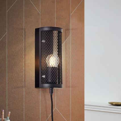 Brilliant - Φωτιστικό τοίχου MAZE 1xE27/40W/230V μαύρο