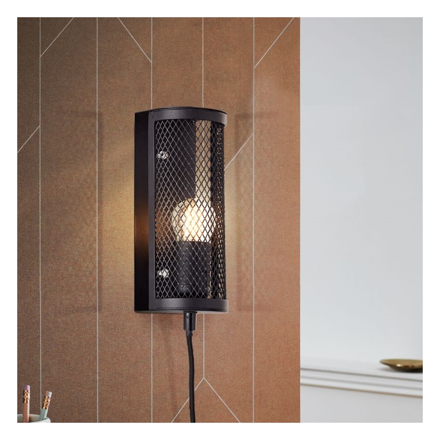 Brilliant - Φωτιστικό τοίχου MAZE 1xE27/40W/230V μαύρο