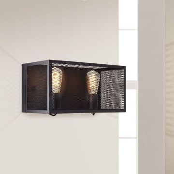 Brilliant - Φωτιστικό τοίχου MAZE 2xE27/40W/230V μαύρο