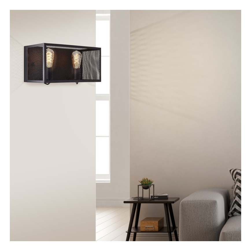 Brilliant - Φωτιστικό τοίχου MAZE 2xE27/40W/230V μαύρο