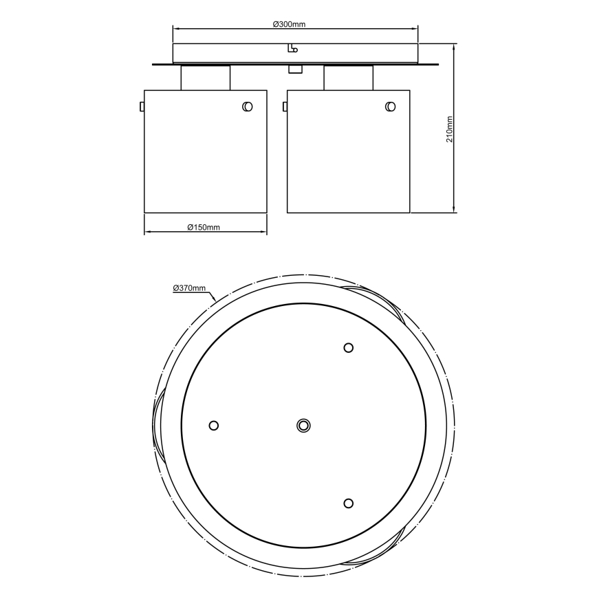 Brilliant - Φωτιστικό οροφής BETH 3xE27/60W/230V Ø 37 cm μαύρο/καπνιστό