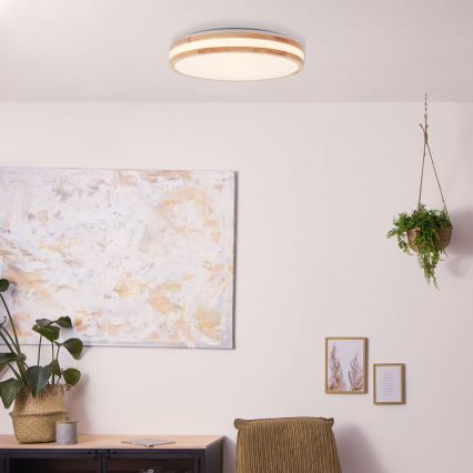 Brilliant - Φωτιστικό οροφής LED LASKOS LED/22W/230V, διάμετρος 38 cm, από ξύλο καουτσούκου