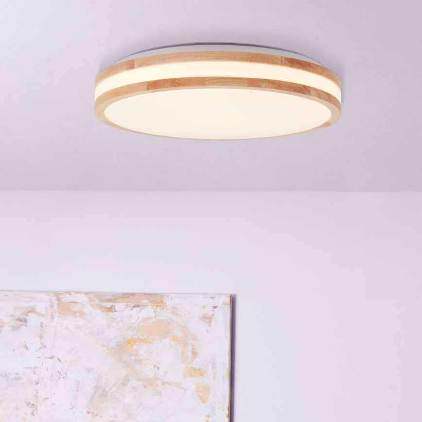Brilliant - Φωτιστικό οροφής LED LASKOS LED/22W/230V, διάμετρος 38 cm, από ξύλο καουτσούκου