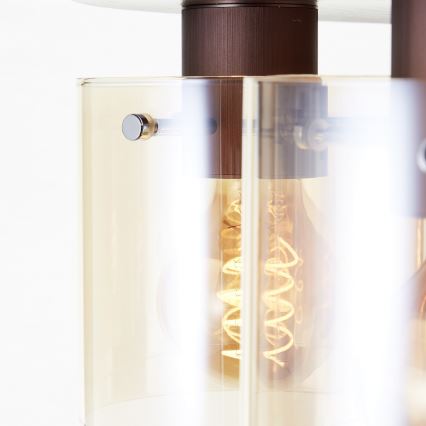 Brilliant - Φωτιστικό οροφής PETJE 5xE27/40W/230V διάμ. 52 cm καφέ/καπνιστό