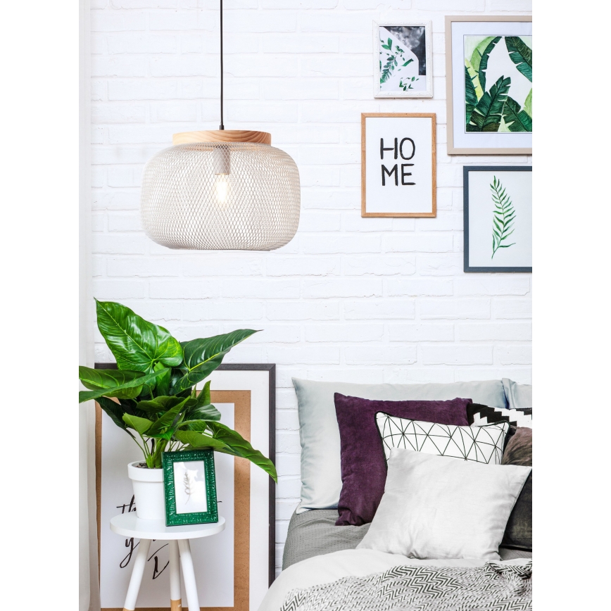 Brilliant - Κρεμαστό φωτιστικό GIADA με καλώδιο 1xE27/40W/230V Ø 39 εκ. γκρι