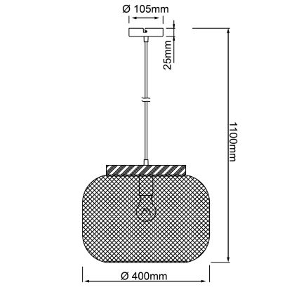 Brilliant - Κρεμαστό φωτιστικό GIADA με καλώδιο 1xE27/40W/230V Ø 39 εκ. γκρι