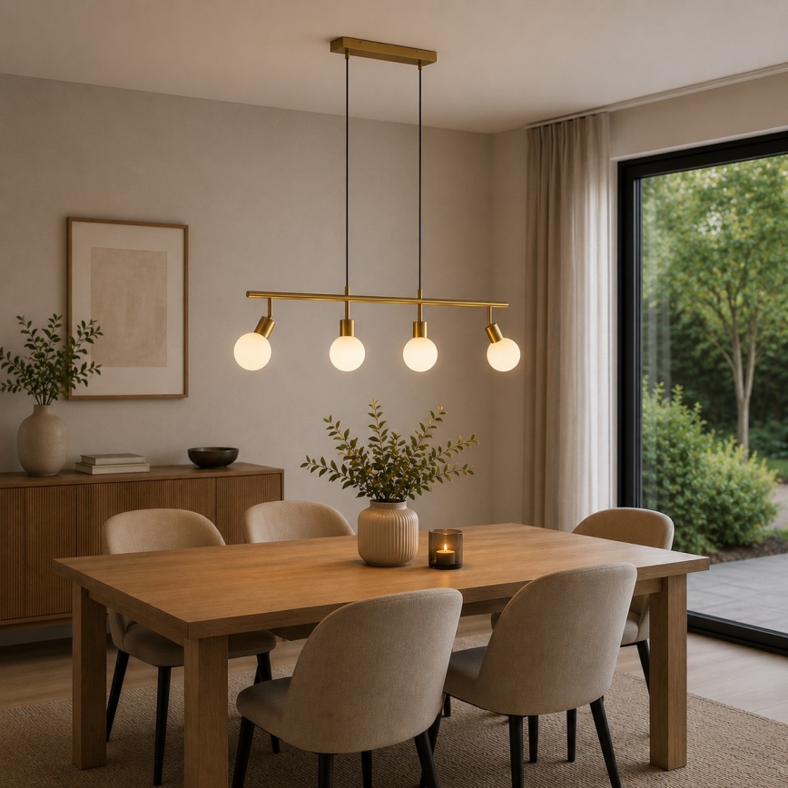 Brilliant - Κρεμαστό φωτιστικό JORGE με καλώδιο 4xG9/10W/230V, φινίρισμα ορείχαλκου
