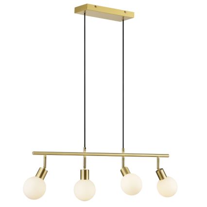 Brilliant - Κρεμαστό φωτιστικό JORGE με καλώδιο 4xG9/10W/230V, φινίρισμα ορείχαλκου