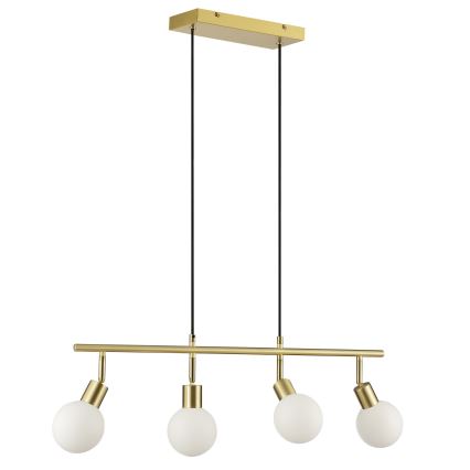 Brilliant - Κρεμαστό φωτιστικό JORGE με καλώδιο 4xG9/10W/230V, φινίρισμα ορείχαλκου