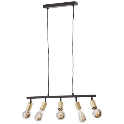 Brilliant - Κρεμαστό φωτιστικό σε καλώδιο TIFFANY 5xE27/28W/230V μαύρο/ορείχαλκος