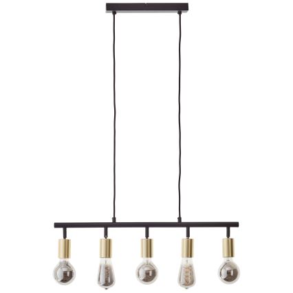 Brilliant - Κρεμαστό φωτιστικό με καλώδιο 5xE27/28W/230V μαύρο/ορείχαλκος
