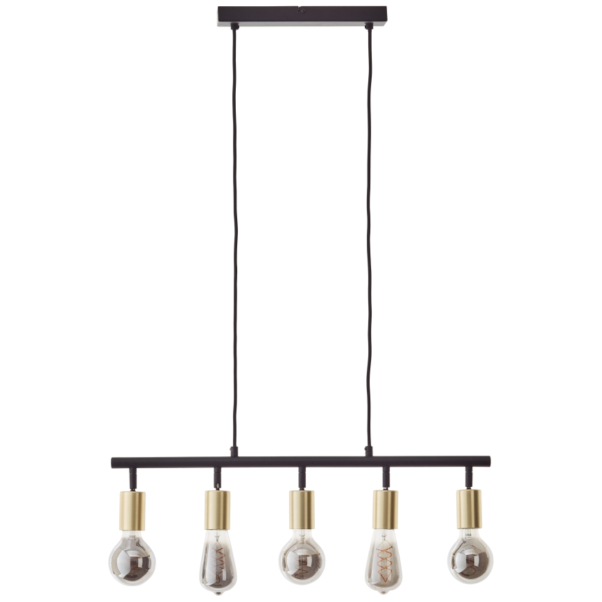 Brilliant - Κρεμαστό φωτιστικό με καλώδιο 5xE27/28W/230V μαύρο/ορείχαλκος