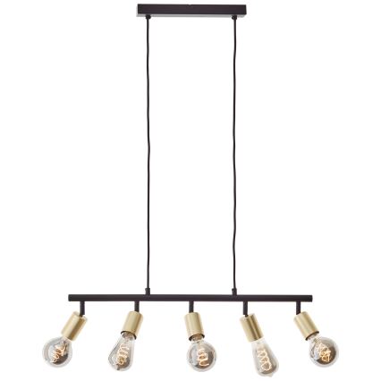 Brilliant - Κρεμαστό φωτιστικό με καλώδιο 5xE27/28W/230V μαύρο/ορείχαλκος