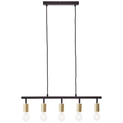 Brilliant - Κρεμαστό φωτιστικό με καλώδιο 5xE27/28W/230V μαύρο/ορείχαλκος