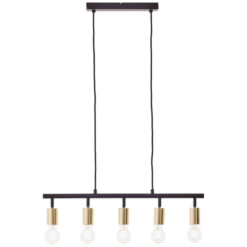 Brilliant - Κρεμαστό φωτιστικό με καλώδιο 5xE27/28W/230V μαύρο/ορείχαλκος