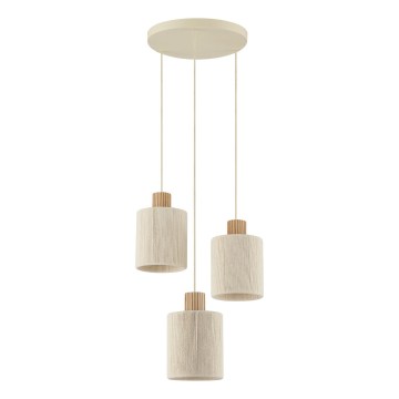 Brilliant - Κρεμαστό φωτιστικό με καλώδιο ARLO 3xE27/20W/230V, διάμ. 40 εκ., σε απόχρωση εκρού