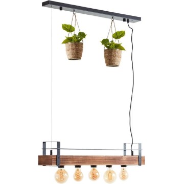 Brilliant - Κρεμαστό φωτιστικό με καλώδιο BANKWOOD 5xE27/28W/230V από λεύκα