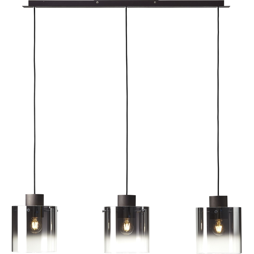 Brilliant - Κρεμαστό φωτιστικό με καλώδιο BETH 3xE27/60W/230V μαύρο/καπνιστό
