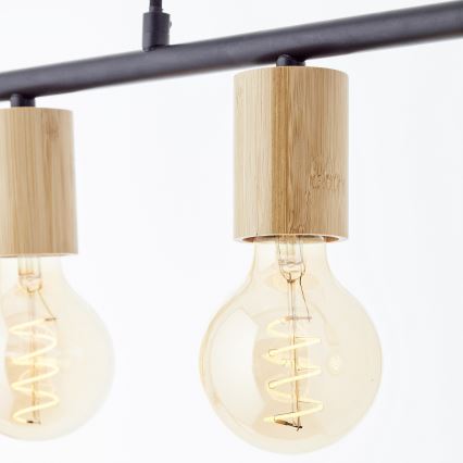 Brilliant - Κρεμαστό φωτιστικό με καλώδιο KERRY 5xE27/40W/230V μαύρο/μπαμπού