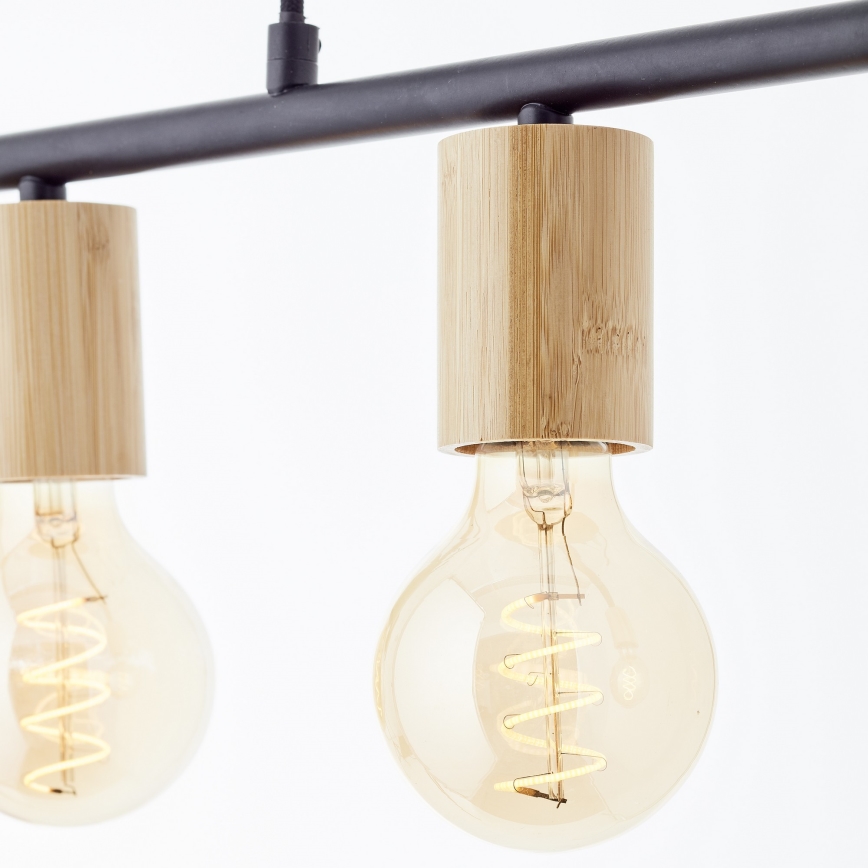 Brilliant - Κρεμαστό φωτιστικό με καλώδιο KERRY 5xE27/40W/230V μαύρο/μπαμπού