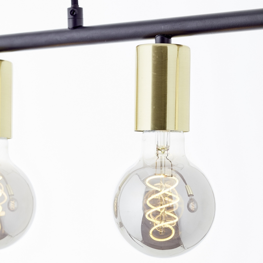 Brilliant - Κρεμαστό φωτιστικό με καλώδιο KERRY 5xE27/40W/230V μαύρο/ορείχαλκος