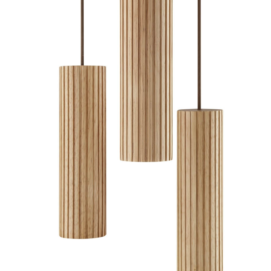 Brilliant - Κρεμαστό φωτιστικό με καλώδιο LAKEWOOD 3xGU10/10W/230V Ø 28 cm καφέ