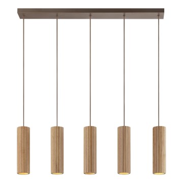 Brilliant - Κρεμαστό φωτιστικό με καλώδιο LAKEWOOD 5xGU10/10W/230V καφέ