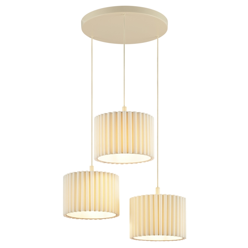 Brilliant - Κρεμαστό φωτιστικό με καλώδιο VELIN 3xE27/20W/230V, Ø 61 cm, σε κρεμ απόχρωση