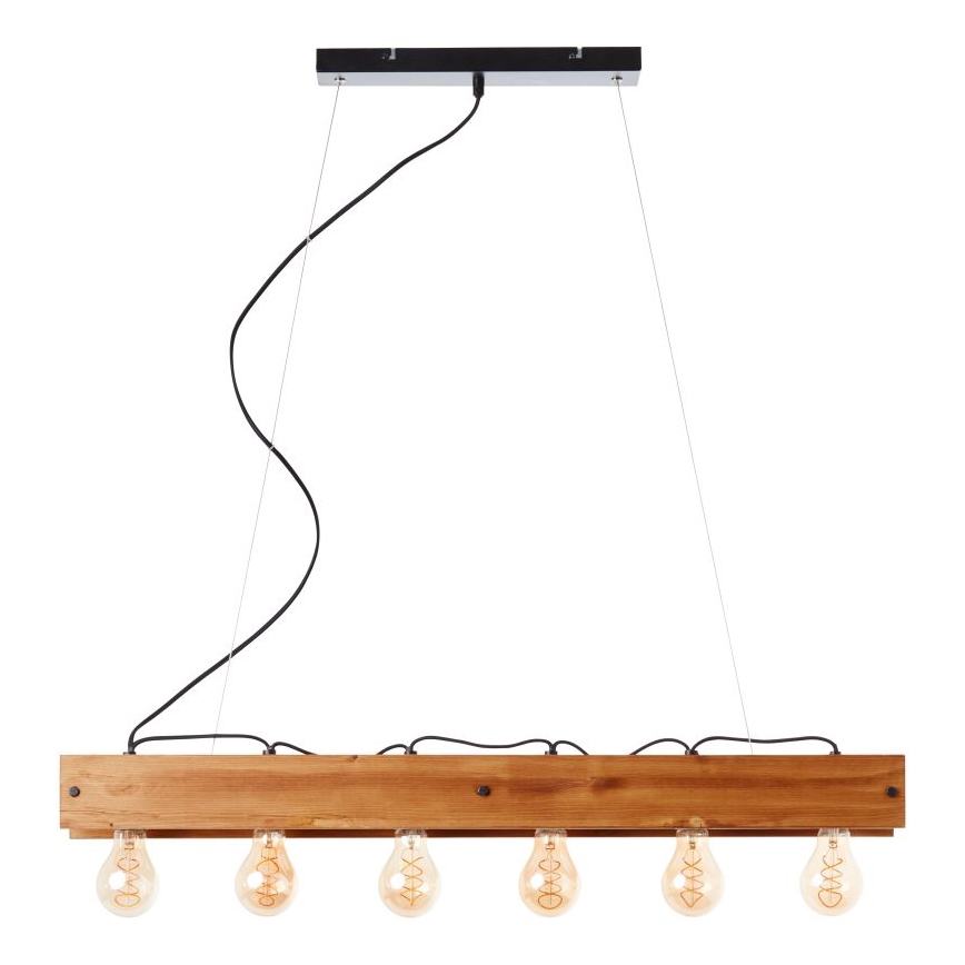 Brilliant - Κρεμαστό φωτιστικό οροφής CALANDRA 6xE27/42W/230V πεύκο