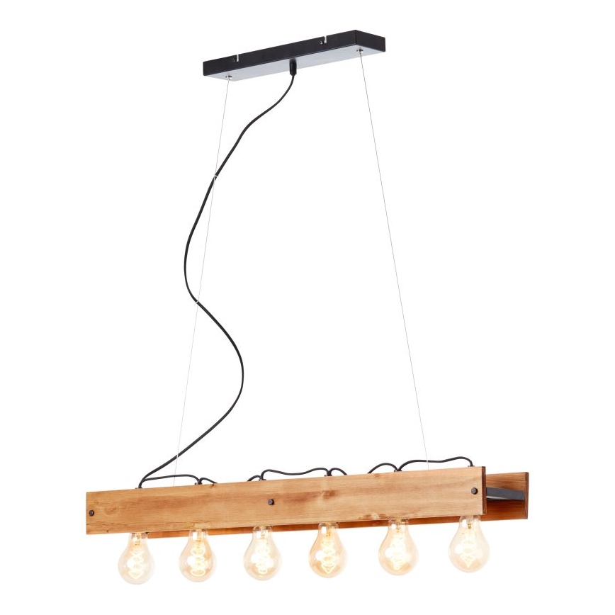 Brilliant - Κρεμαστό φωτιστικό οροφής CALANDRA 6xE27/42W/230V πεύκο