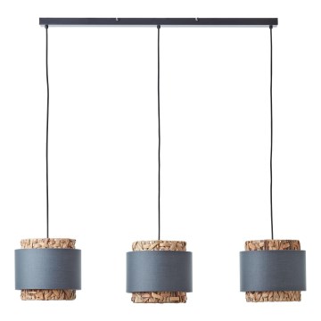 Brilliant - Κρεμαστό φωτιστικό οροφής WATERLILLY 3xE27/60W/230V γκρι