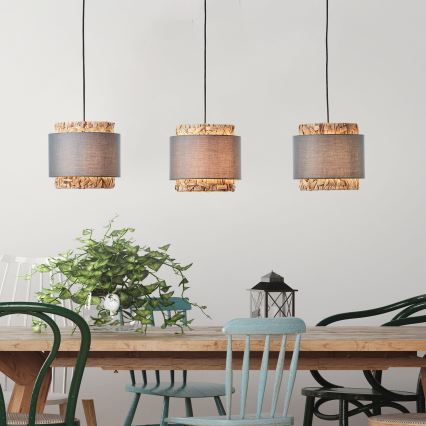 Brilliant - Κρεμαστό φωτιστικό οροφής WATERLILLY 3xE27/60W/230V γκρι