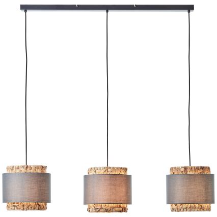 Brilliant - Κρεμαστό φωτιστικό οροφής WATERLILLY 3xE27/60W/230V γκρι