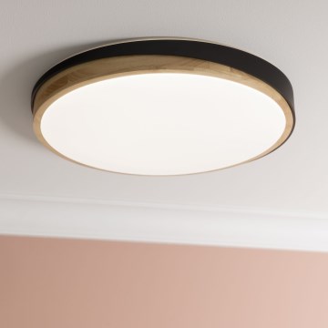 Brilliant - LED Dimmable φωτιστικό οροφής BAARLO LED/36W/230V 3000-6500K διάμετρος 50 cm μαύρο/καουτσουκόδεντρο + τηλεχειριστήριο