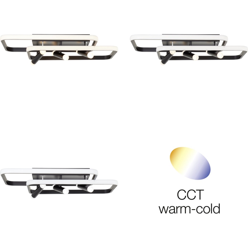 Brilliant - LED Dimmable φωτιστικό οροφής DALIDA LED/54W/230V 3000-6500K 45,2x66 cm μαύρο + τηλεχειριστήριο