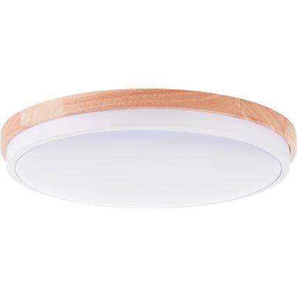 Brilliant - LED Dimmable φωτιστικό οροφής BAARLO LED/24W/230V διάμετρος 35 cm λευκό/καουτσουκόδεντρο - FSC πιστοποιημένο