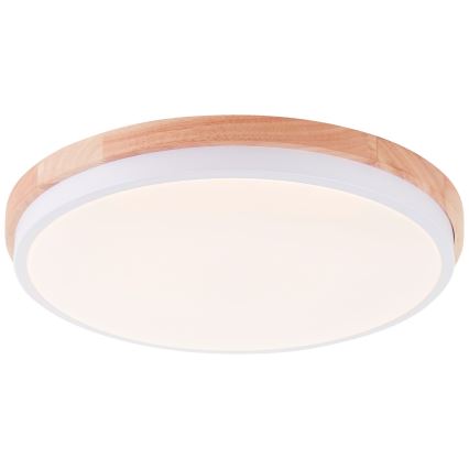 Brilliant - LED Dimmable φωτιστικό οροφής BAARLO LED/24W/230V διάμετρος 35 cm λευκό/καουτσουκόδεντρο - FSC πιστοποιημένο