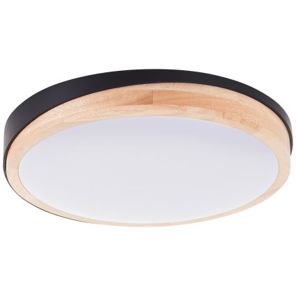 Brilliant - LED Dimmable φωτιστικό οροφής BAARLO LED/24W/230V διάμετρος 35 cm μαύρο/καουτσουκόδεντρο - FSC πιστοποιημένο